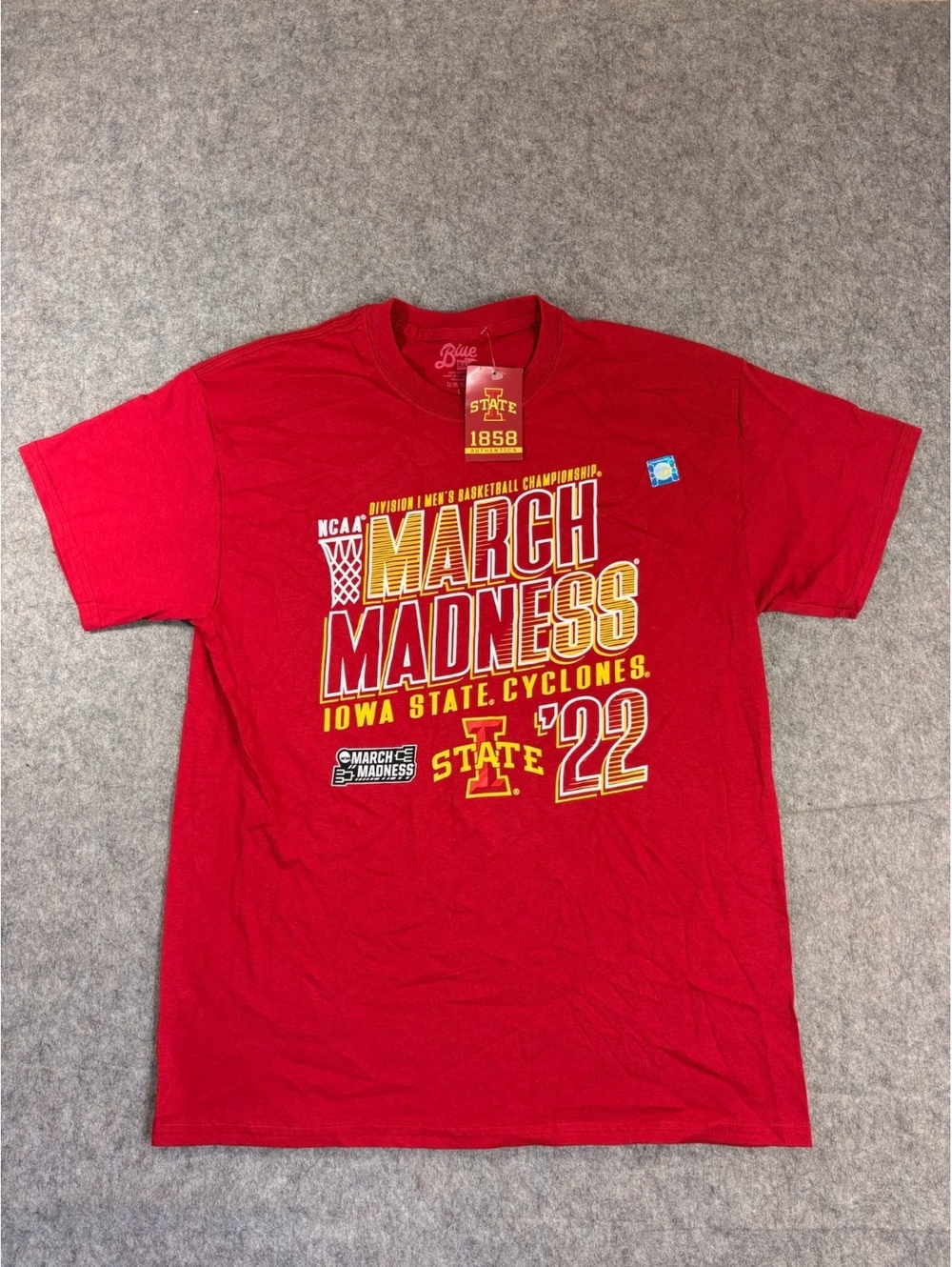 Blue 84 Iowa State Cyclones March Madness 2022 Red T-Shirt size large